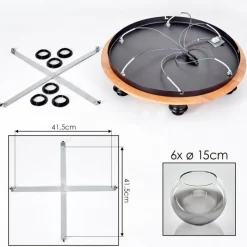 hofstein Plafonnier - Verre Koyoto Écru, Noir, 6 lumières