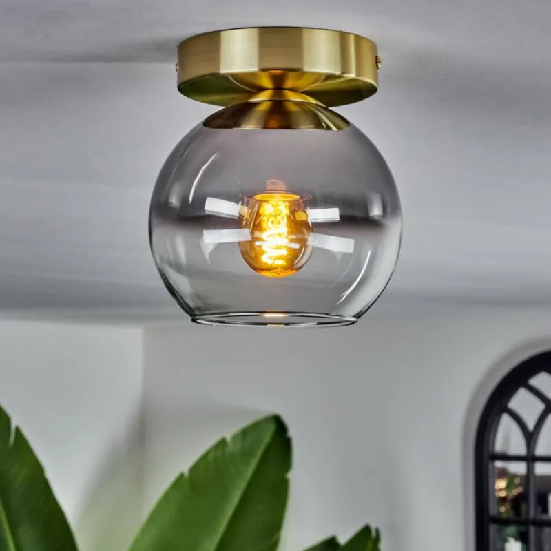 hofstein Plafonnier - Verre Koyoto Laiton, 1 lumière