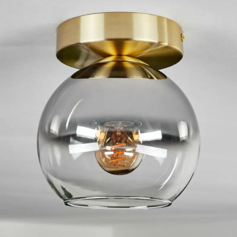 hofstein Plafonnier - Verre Koyoto Laiton, 1 lumière