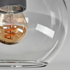 hofstein Plafonnier - Verre Koyoto Laiton, Noir, 1 lumière