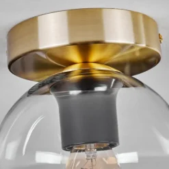 hofstein Plafonnier - Verre Koyoto Laiton, Noir, 1 lumière