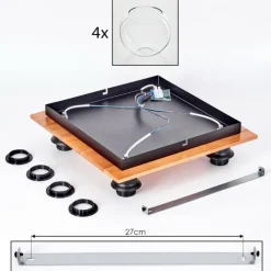 hofstein Plafonnier - Verre Koyoto Écru, Noir, 4 lumières