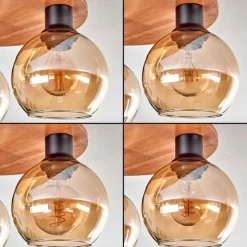 hofstein Plafonnier - Verre Koyoto Écru, Noir, 3 lumières