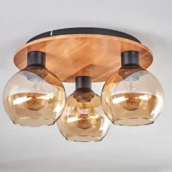 hofstein Plafonnier - Verre Koyoto Écru, Noir, 3 lumières