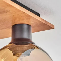 hofstein Plafonnier - Verre Koyoto Écru, Noir, 4 lumières