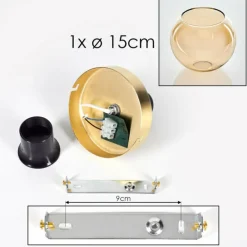 hofstein Plafonnier - Verre Koyoto Laiton, 1 lumière