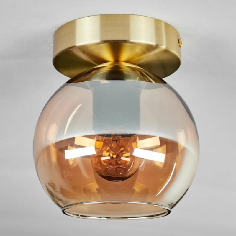 hofstein Plafonnier - Verre Koyoto Laiton, 1 lumière