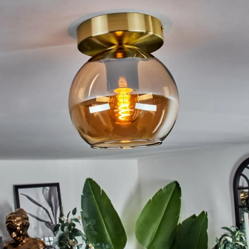 hofstein Plafonnier - Verre Koyoto Laiton, 1 lumière