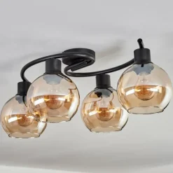 hofstein Plafonnier - Verre Koyoto Ambre, 4 lumières