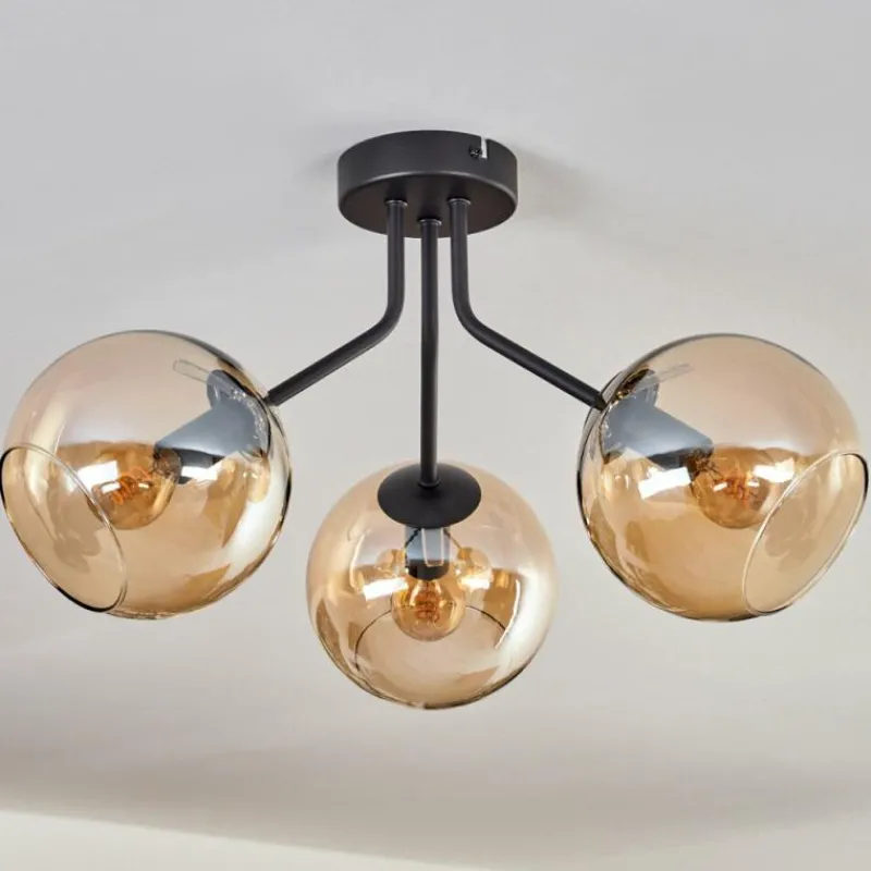hofstein Plafonnier - Verre Koyoto Ambre, 3 lumières