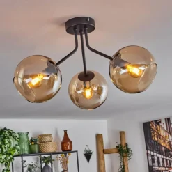 hofstein Plafonnier - Verre Koyoto Ambre, 3 lumières