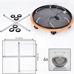 hofstein Plafonnier - Verre Koyoto Écru, Noir, 6 lumières