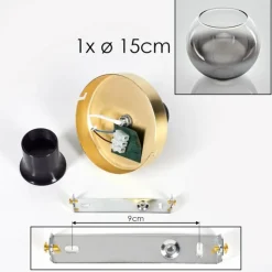 hofstein Plafonnier - Verre Koyoto Laiton, 1 lumière