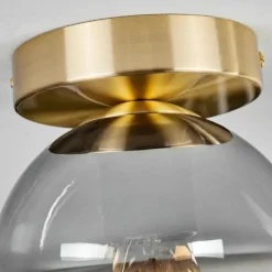 hofstein Plafonnier - Verre Koyoto Laiton, 1 lumière