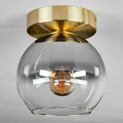 hofstein Plafonnier - Verre Koyoto Laiton, 1 lumière