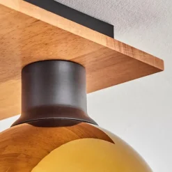 Lampes Dorées-hofstein Plafonnier - Verre Koyoto Écru, Noir, 4 lumières