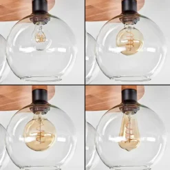 hofstein Plafonnier - Verre Koyoto Écru, Noir, 3 lumières