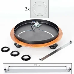 hofstein Plafonnier - Verre Koyoto Écru, Noir, 3 lumières