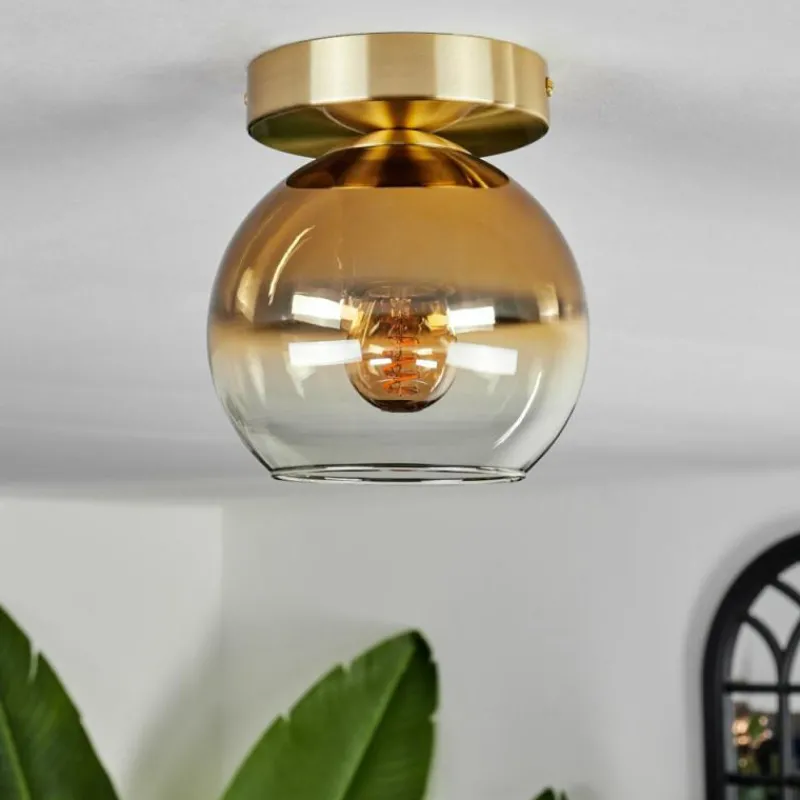 hofstein Plafonnier - Verre Koyoto Laiton, 1 lumière