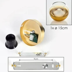 hofstein Plafonnier - Verre Koyoto Laiton, 1 lumière