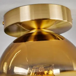 hofstein Plafonnier - Verre Koyoto Laiton, 1 lumière