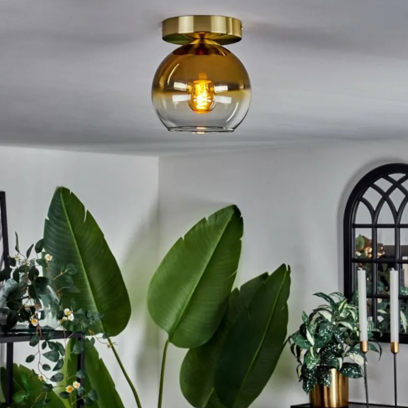 hofstein Plafonnier - Verre Koyoto Laiton, 1 lumière