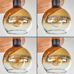 Lampes Dorées-hofstein Plafonnier - Verre Koyoto Écru, Noir, 3 lumières