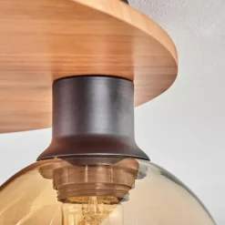 hofstein Plafonnier - Verre Koyoto Écru, Noir, 5 lumières