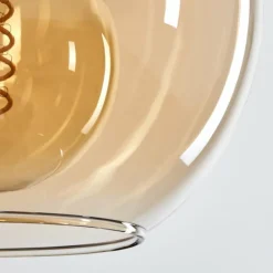 hofstein Plafonnier - Verre Koyoto Écru, Noir, 5 lumières