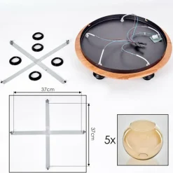hofstein Plafonnier - Verre Koyoto Écru, Noir, 5 lumières