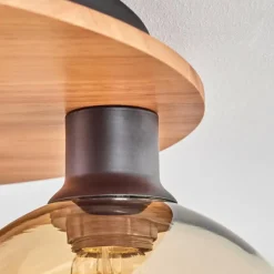 hofstein Plafonnier - Verre Koyoto Écru, Noir, 5 lumières