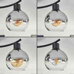 hofstein Plafonnier - Verre Koyoto Chrome, Clair, Fumé, 4 lumières