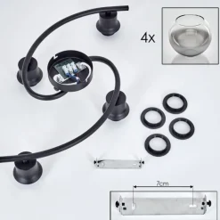 hofstein Plafonnier - Verre Koyoto Chrome, Clair, Fumé, 4 lumières