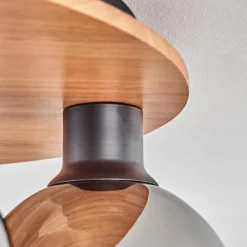 hofstein Plafonnier - Verre Koyoto Écru, Noir, 5 lumières