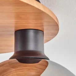 Suspension Verre Fumé-hofstein Plafonnier - Verre Koyoto Écru, Noir, 5 lumières