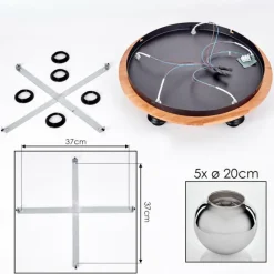 hofstein Plafonnier - Verre Koyoto Écru, Noir, 5 lumières