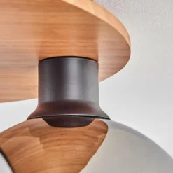 hofstein Plafonnier - Verre Koyoto Écru, Noir, 6 lumières