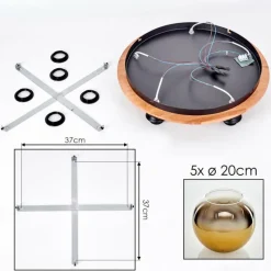 Lampes Dorées-hofstein Plafonnier - Verre Koyoto Écru, Noir, 5 lumières