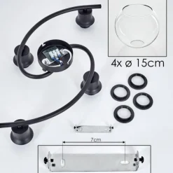 hofstein Plafonnier - Verre Koyoto Clair, 4 lumières