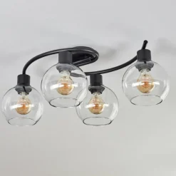 hofstein Plafonnier - Verre Koyoto Clair, 4 lumières