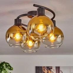 hofstein Plafonnier - Verre Koyoto Or, Clair, 4 lumières