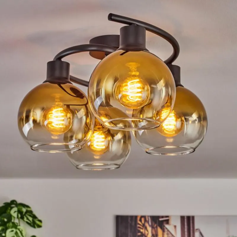 hofstein Plafonnier - Verre Koyoto Or, Clair, 4 lumières