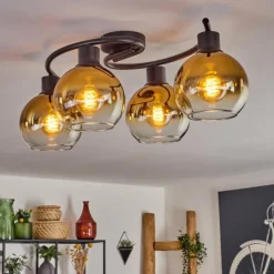 hofstein Plafonnier - Verre Koyoto Or, Clair, 4 lumières