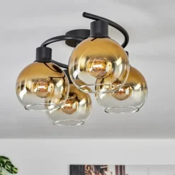 hofstein Plafonnier - Verre Koyoto Or, Clair, 4 lumières