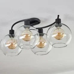 hofstein Plafonnier - Verre Koyoto Clair, 4 lumières