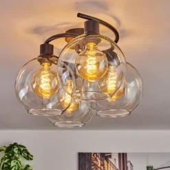 hofstein Plafonnier - Verre Koyoto Clair, 4 lumières