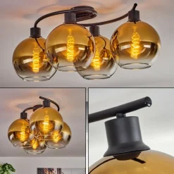 hofstein Plafonnier - Verre Koyoto Or, Clair, 4 lumières