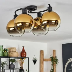 hofstein Plafonnier - Verre Koyoto Or, Clair, 4 lumières