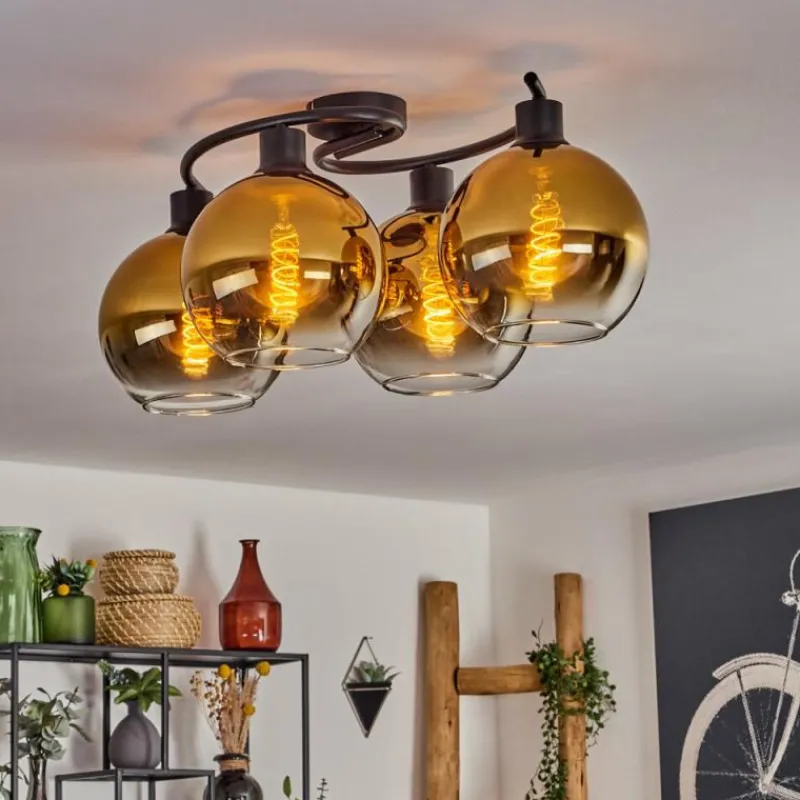 hofstein Plafonnier - Verre Koyoto Or, Clair, 4 lumières