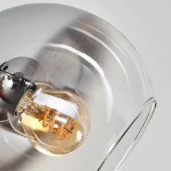 hofstein Plafonnier - Verre Koyoto Chrome, Clair, Fumé, 7 lumières